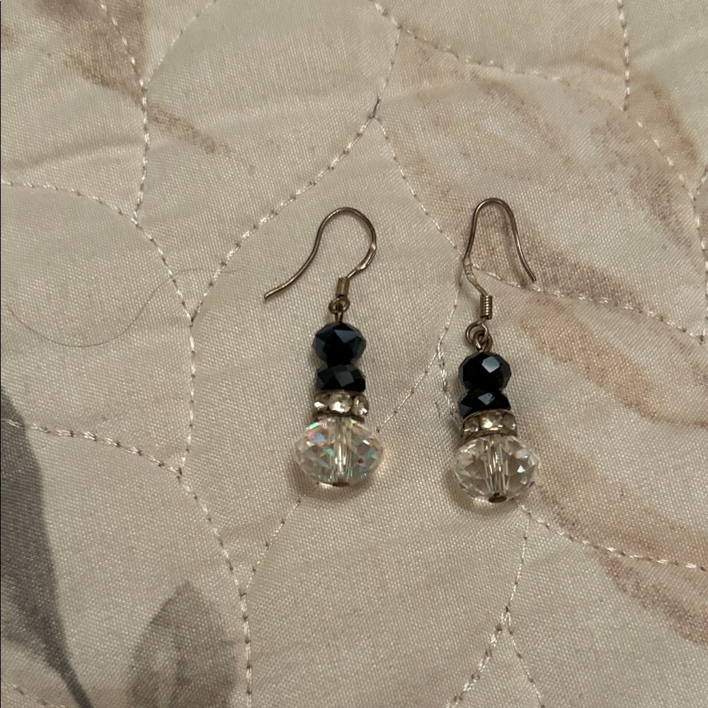 Elegant Blue and Silver Drop Earrings